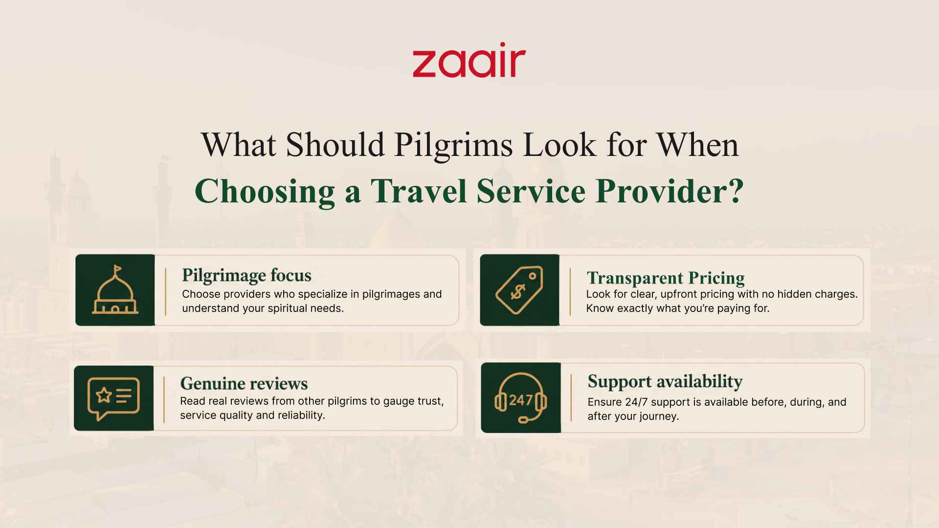 Pilgrims Look for When Choosing a Travel Service Provider